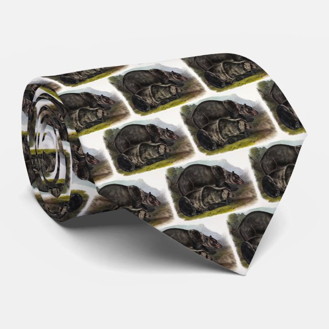Grizzly Bear (North American Brown Bear) - Audubon Tie (Rolled)