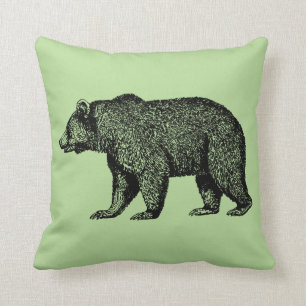 Grizzly Bear Out For A Walk Throw Pillow