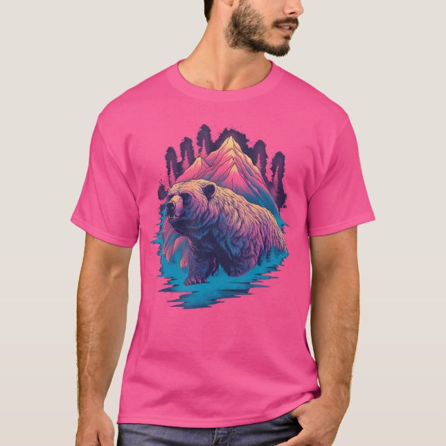 Grizzly Bear Outdoor Nature Alaska Hunting Hiking T-Shirt (Front)