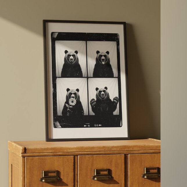 Grizzly Bear Photobooth Trendy Wall Art Poster  (Creator Uploaded)