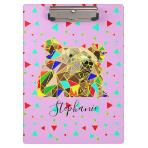 Grizzly Bear Pink Clipboard