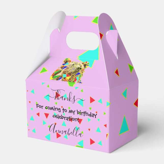 Grizzly Bear Pink Favour Box (Front Side)