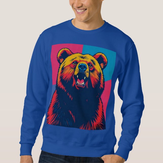 Grizzly Bear Pop Art  Sweatshirt (Front)