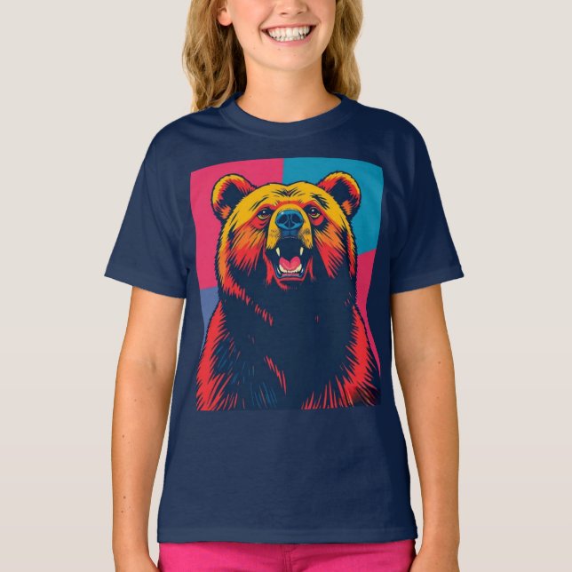 Grizzly Bear Pop Art  T-Shirt (Front)