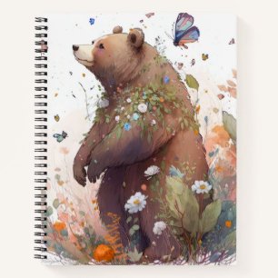 Grizzly Bear Portrait Animal Painting Wildlife Art Notebook