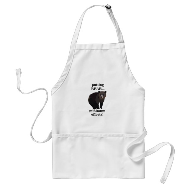 Grizzly Bear Putting Bear Minimum Efforts Funny Standard Apron (Front)