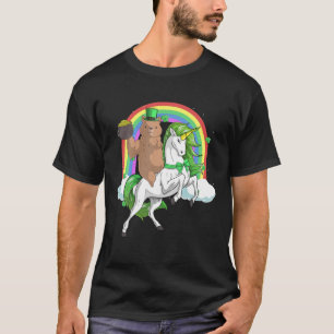 Grizzly Bear Riding Lepricorn Unicorn Gift St Patr T-Shirt