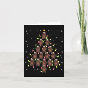 Grizzly Bear Santa Christmas Tree Lights Ugly Swea Card