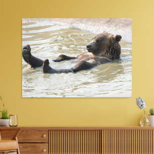 GRIZZLY BEAR Stretched Canvas Print