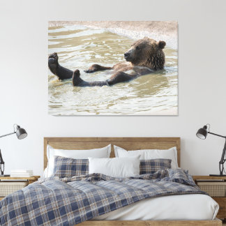 GRIZZLY BEAR Stretched Canvas Print