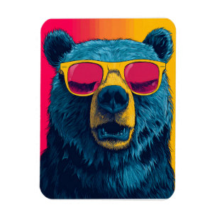 GRIZZLY BEAR SUNGLASSES BIG FLEXIBLE MAGNET