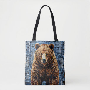 Grizzly bear tote bag