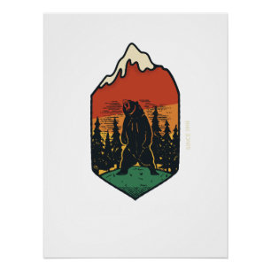Grizzly Bear Wall Art Rustic Wilderness Decor
