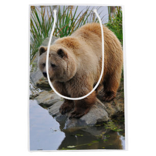 Grizzly Bear Wildlife Animal Photograph Medium Gift Bag