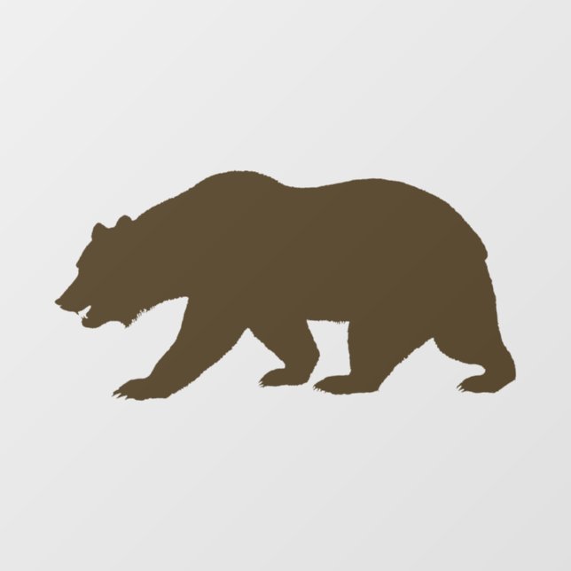GRIZZLY BEAR WINDOW CLING (Sheet)