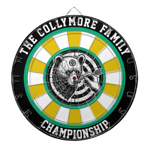 Grizzly Bear with Forest Bullseye Dartboard