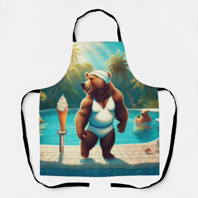 Grizzly Bears At The Pool Apron (Front)