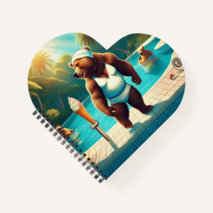 Grizzly Bears At The Pool Notebook