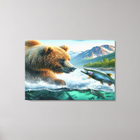 Grizzly Bears with steelhead trout salmon 