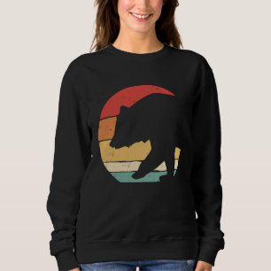 Grizzly Brown Bears With Retro Sunset Vintage Bear Sweatshirt