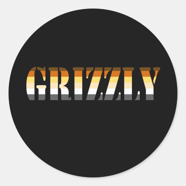 GRIZZLY CLASSIC ROUND STICKER (Front)