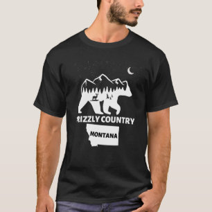 Grizzly Country Montana Grizzly Bear With Deer and T-Shirt