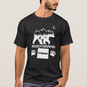 Grizzly Country Wyoming Grizzly Bear With Deer and T-Shirt