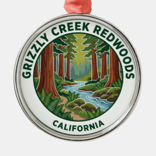 Grizzly Creek Redwoods State Park California Metal Tree Decoration