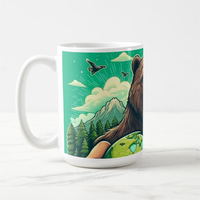 Grizzly king of the world. coffee mug (Left)