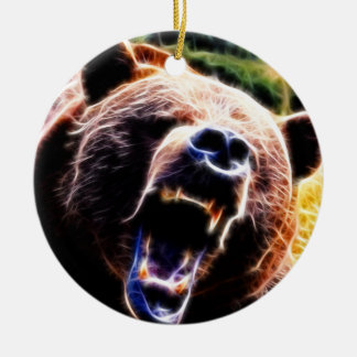Grizzly Roar Ceramic Tree Decoration