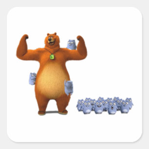 Grizzy and lemming  square sticker