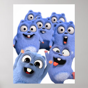 grizzy and the lemmings funny angry happy poster