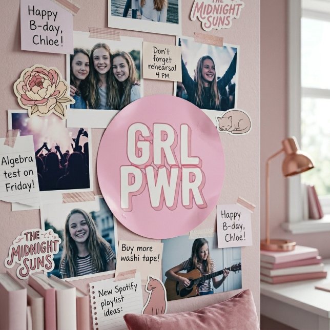 GRL PWR CLASSIC ROUND STICKER (Creator Uploaded)