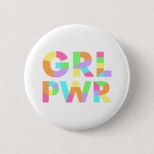 GRL PWR Colourful 6 Cm Round Badge