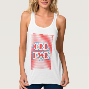 GRL PWR, Girl Power (red version), girly, funny, Singlet