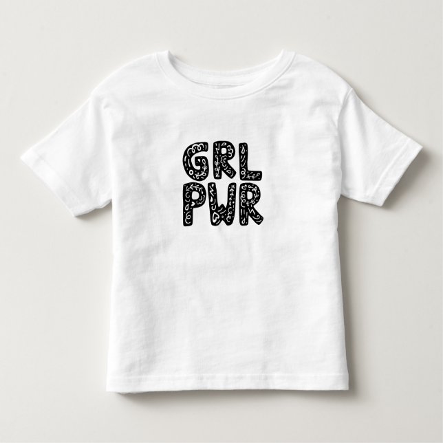 GRL PWR Girl Power Typography Art Toddler T-Shirt (Front)