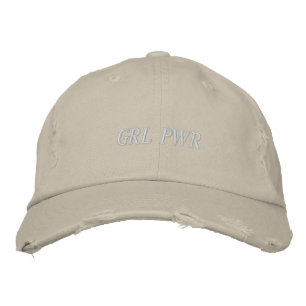GRL PWR HAT WHITE LETTERS