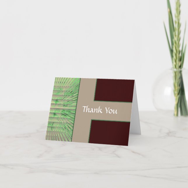 Grn-Brn-Tan Thank You Note Card (Front)