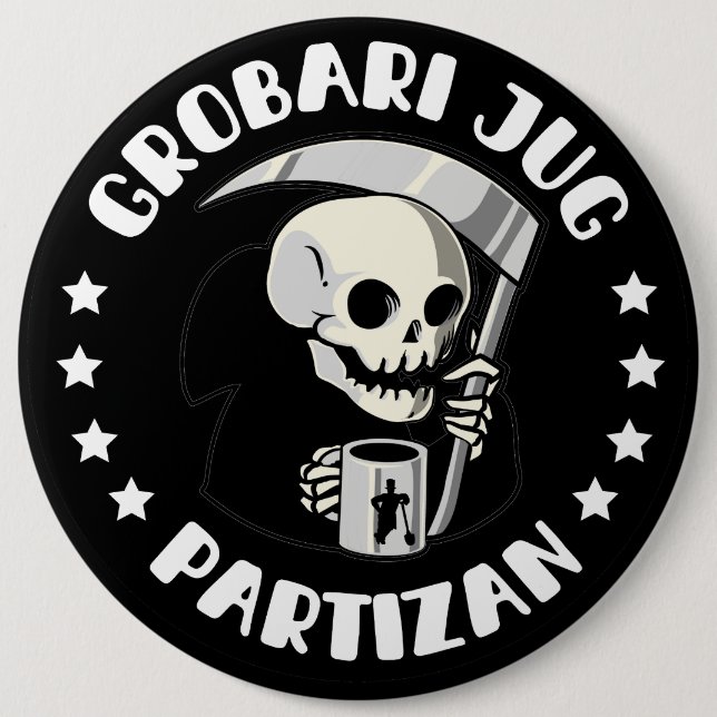 Grobari Jug Partizan 6 Cm Round Badge (Front)