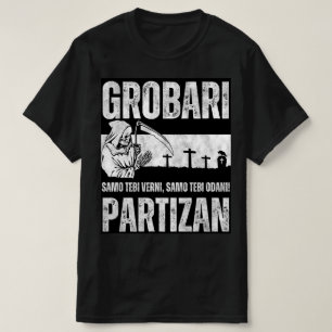 Grobari Partizan Crno Beli  T-Shirt