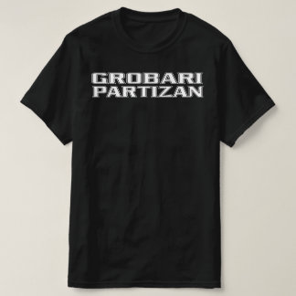 Grobari Partizan Crno Beli Tekst  T-Shirt