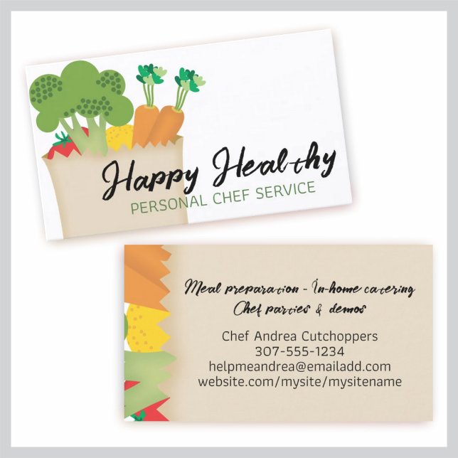 Groceries vegetable chef cooking class nutrition business card (Creator Uploaded)