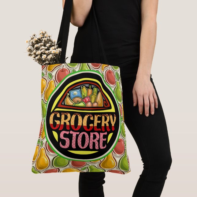 Grocery All Over Print Tote - See Back Bag (Close Up)