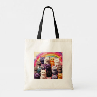 Grocery Bag with Cat Illustration