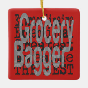 Grocery Bagger Extraordinaire Ceramic Tree Decoration