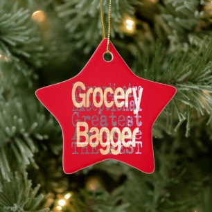 Grocery Bagger Extraordinaire Ceramic Tree Decoration