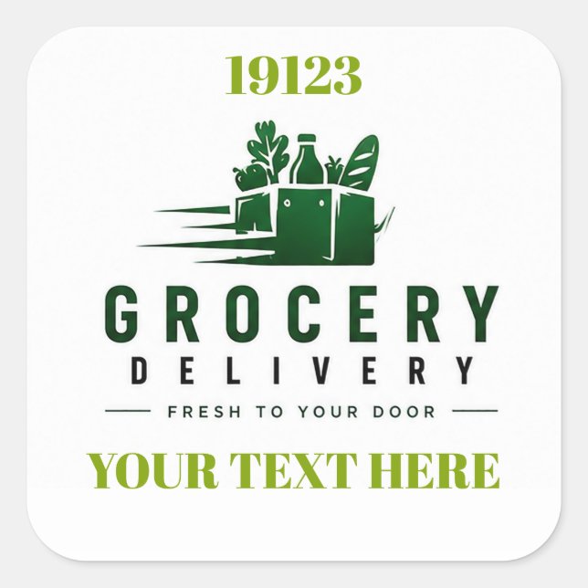🛒 Grocery Delivery Team Apparel 🚚 Square Sticker (Front)