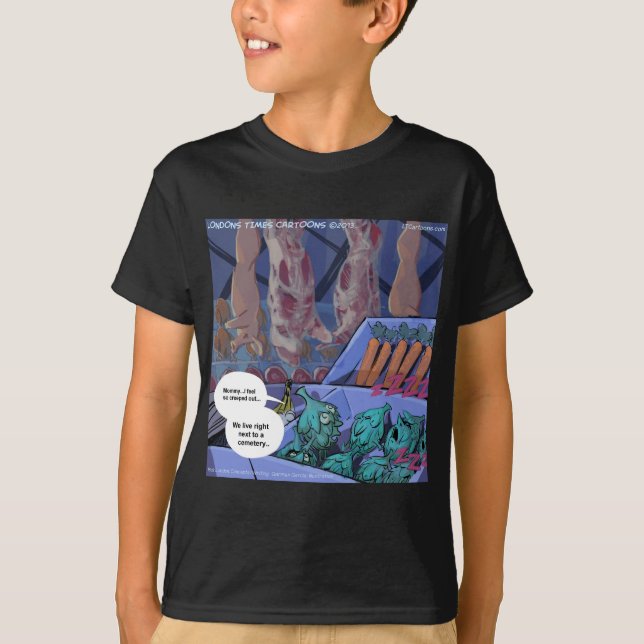 Grocery Graveyards Vegan Funny T-Shirt (Front)
