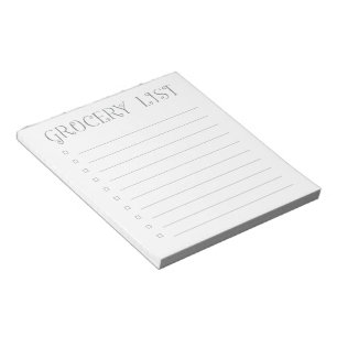 Grocery List   Check Boxes 40 Tear Away Pages Notepad