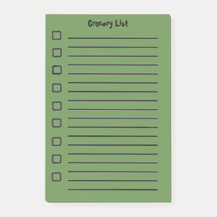 Grocery List Green Sticky Notes Second Edition